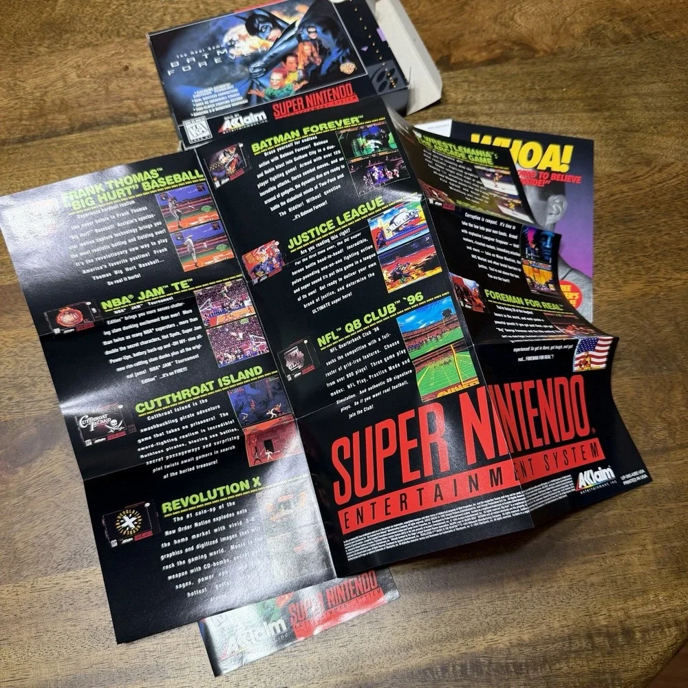 Batman Forever Super Nintendo Entertainment System SNES CIB Poster New Open Box